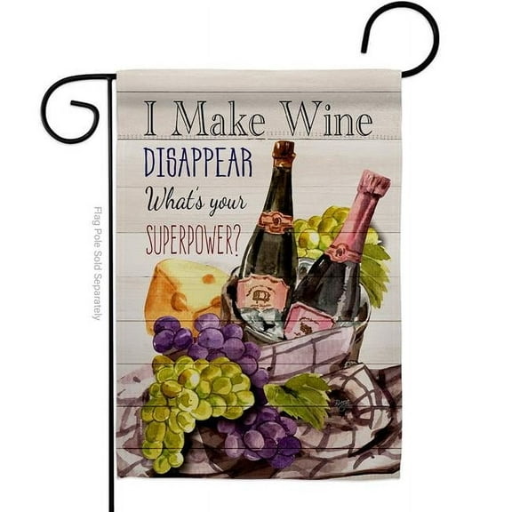 Breeze Decor G167063-BO Wine Superpower Beverages 13 x 18.5 in. Double-Sided Decorative Vertical Garden Flags for House Decoration Banner Yard Gift