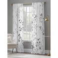 thumbnail image 4 of Grey Forest Branches Sheer Curtains 96 Inch Length 2 Panels Set, Vintage Tree Leaves Voile Window Treatment Semi Sheer Long Curtains Drapes for Bedroom/Living Room/Kitchen 52"x96"x2, 4 of 7