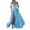 hwj# Blue157, variant on Huowey Women Elegant Formal Prom Dresses Off Shoulder Short Sleeve Deep V-Neck High Split Ruffles Backless Wedding Party Evening Ball Gown Satin Maxi Dress,Blue,L