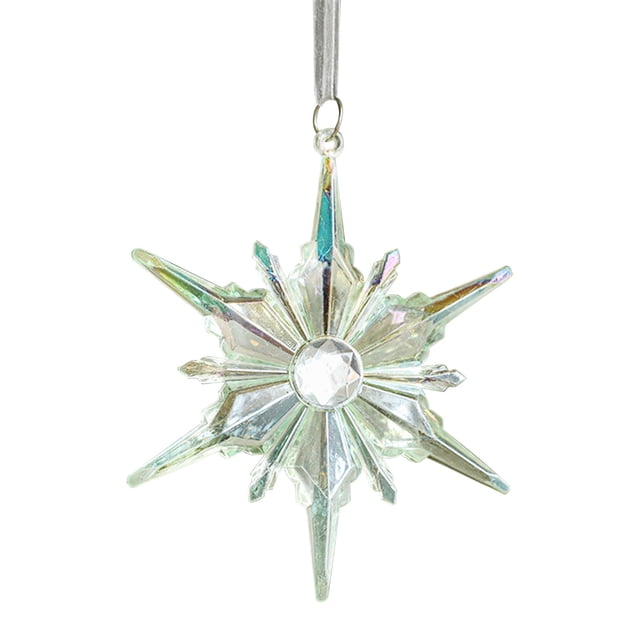 Xihbxyly Adornos Navideños de Copo de Nieve Acrílico, Colgante de Cristal Transparente, Decoración Navideña de Invierno, Elegante Decoración para Árbol, para Fiestas o Bodas, Incluye 1 Colgante, Eleg