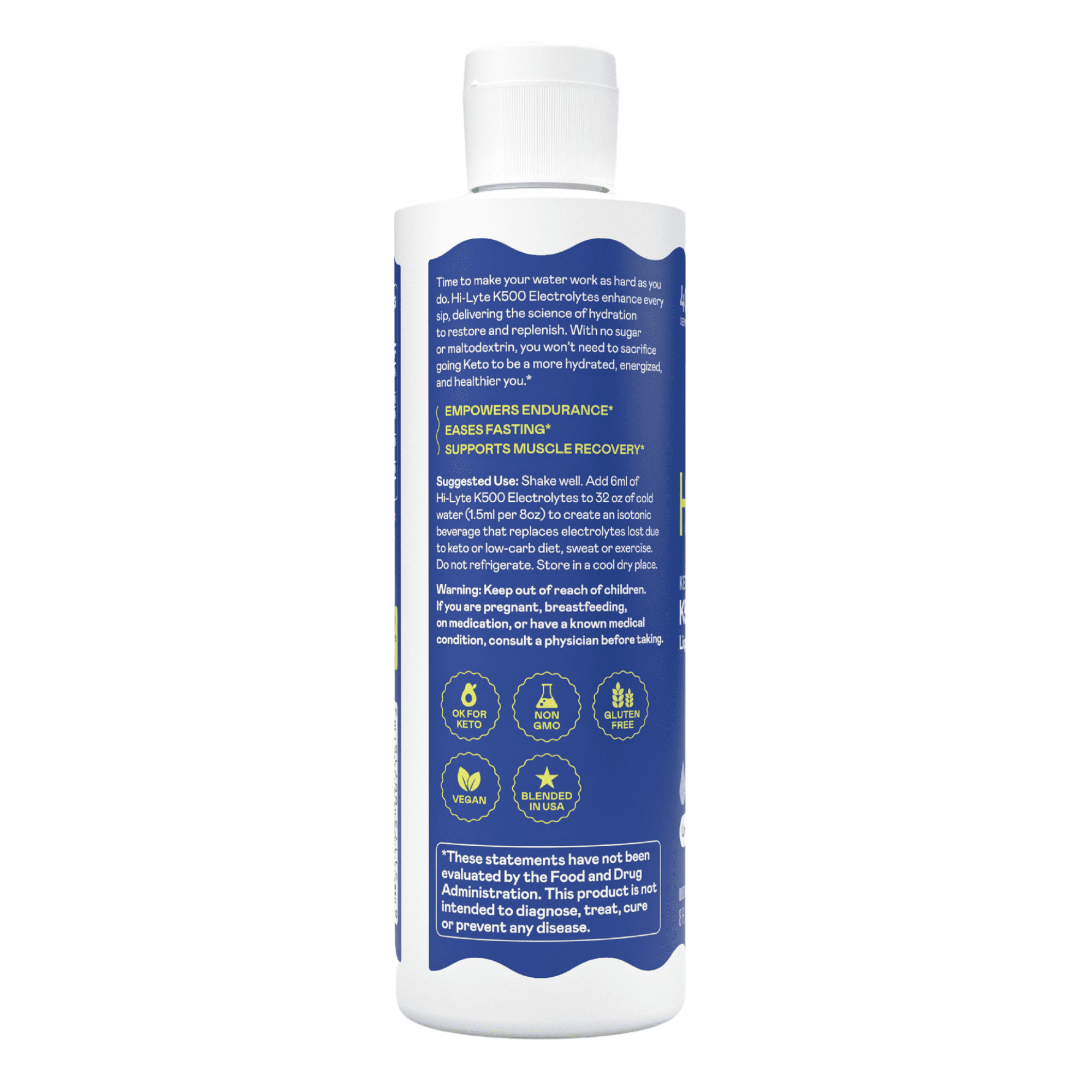Hi-Lyte Keto K500 Electrolytes Liquid Mix Unflavored 20 Servings | Keto & Performance
