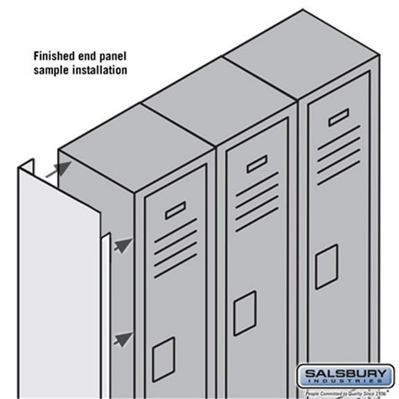 Salsbury 77358GY Finished End Panel For 5 Feet High 18 Inch Deep Metal Locker - Gray