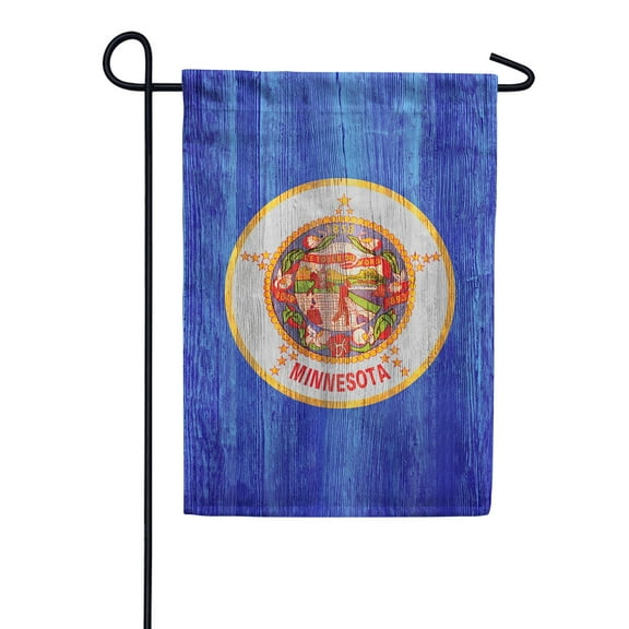 America Forever Minnesota State Flag 12.5 x 18 Inch Double Sided Outdoor Yard Decorative USA Vintage Wood State of Minnesota Garden Flag, Made in the USA