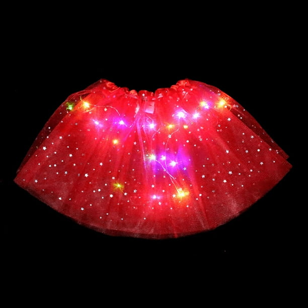 Accesorios de vestuario de actuación para niños, falda de gasa para niñas, alas luminosas de ángel, falda de mariposa de ángel con 20 luces, conjunto de tres piezas