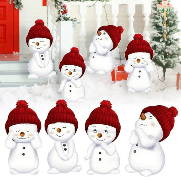 Outdoor Snowman Yard Stake Christmas Decoration, Weather-Resistant Garden Stake for Holiday Parties and Garden Xmas Festive Events