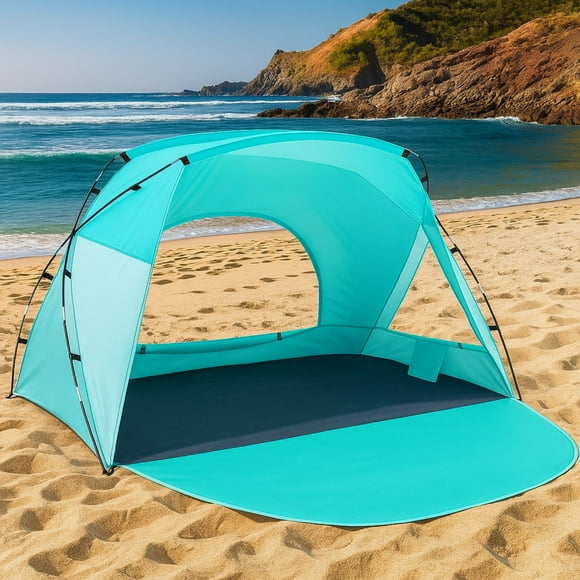 Carpa de playa Etto, 218 x 130 x 140 cm, UPF 50+, impermeable para 3-4
