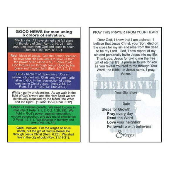 Swanson Christian Products Pocket Cards - Plan of Salvation - Wallet Prayer Cards for Men, Women, Teens