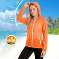 thumbnail image 2 of Eltusu Girls Sun Protection Jackets, Sports Full Zip Hooded Long Sleeve Rash Guard Orange Size 7-8T, 2 of 10