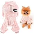 thumbnail image 3 of Pijamas para mascotas de forro polar sherpa con anilla en D para perros pequeños y gatos, suéter para cachorros, pijama, mono, abrigo suave, ropa de invierno cálida para yorkshire terrier y, 3 of 6