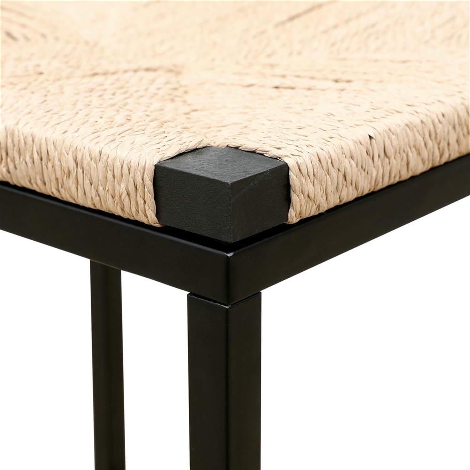 Demi Bonn 25" Counter Height Bar Stools Set of 2, Paper Rope Woven Barstools, Kitchen Island Countertop Chairs for Dining Room, Beige