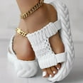 thumbnail image 7 of IUJSOY Womens Platform Sandals Braided Strap Flatform Slide Open Toe Summer Beach Woven Belt Slipper, 7 of 7