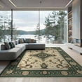 thumbnail image 2 of ODIKA 8'x10' Washable Area Rug Vintage Engraved Funky Currency Note Bold Border Collage Motif for Living Room, Under Sectional, Family , Durable, Non-Slip, 2 of 7