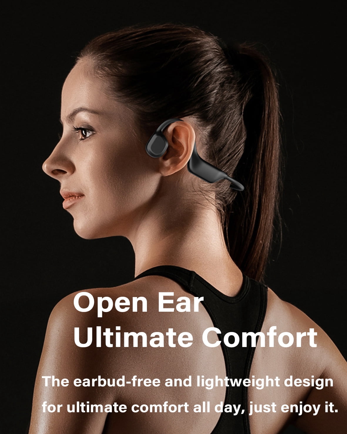 Gotomi Bone Conduction Headphones, Bluetooth Wireless Earbuds Open Ear Headphones Wireless Waterproof Sweatproof Bluetooth Earbuds Earphones for Sports Running Gym Workout Cycling