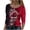 Red, variant on Fashion Tie Dye Top for Women Floral Print Top Round Neck Long Sleeve Top Thin Loose Blouse Tops Casual Pullover Tops