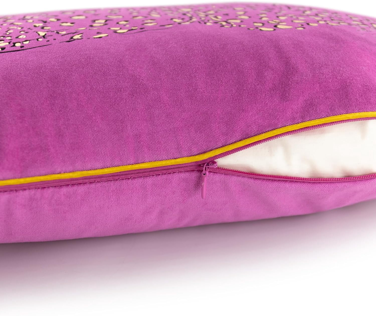 JWH Gold Foil Leopard Cotton Throw Pillow Covers Hot Pink Lumbar Throw Pillow Case for Sofa Bed Living oom Decor 12x20inch