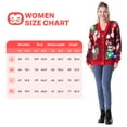 thumbnail image 4 of Joyfy Ugly Christmas Sweater Cardigan Women, LED Light Up Ugly Sweater, Adult Women Christmas Sweater with Light Bulbs, Cute Funny Glowing V Neck Cardigan Sweater (M, Red), 4 of 7