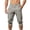 Khaki, variant on Men White Drawstring Elastic High Waist Cuffed Ankle Knee Length Capri Quick Dry Jogger Pants Deep Side Slip Pockets Lightweight Sports Casual Sightseeing Trousers M