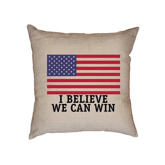 USA I Believe We Can Win - Olympic Games Decorative Linen Throw Cushion Pillow Case with Insert