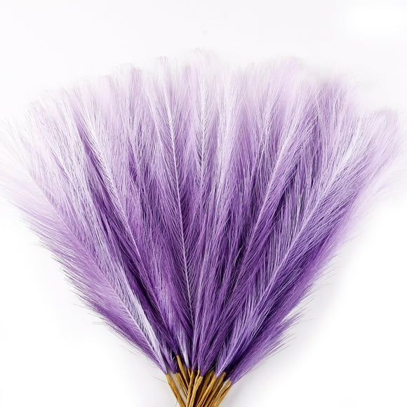 Hierba artificial de pampa pequeña, 30 unidades, 43 cm, color morado