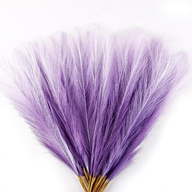 Hierba artificial de pampa pequeña, 30 unidades, 43 cm, color morado
