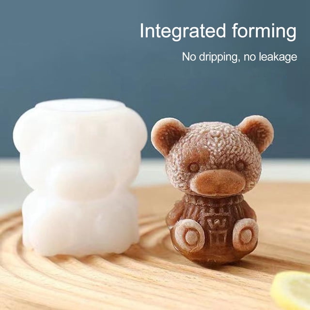 Molde para cubitos de hielo de Silicona BuyWeek con forma de oso color Blanco