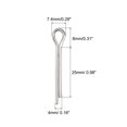 thumbnail image 2 of Uxcell Split Cotter Pin, 4mm x 25mm Stainless Steel Clip Fastener Fitting, Silver Tone, 15Pack, 2 of 5