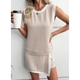 thumbnail image 3 of AURA Womens Two Piece Casual Set Color Block T Shirt and Cropped Pants Summer Comfortable Outfit, 3 of 6