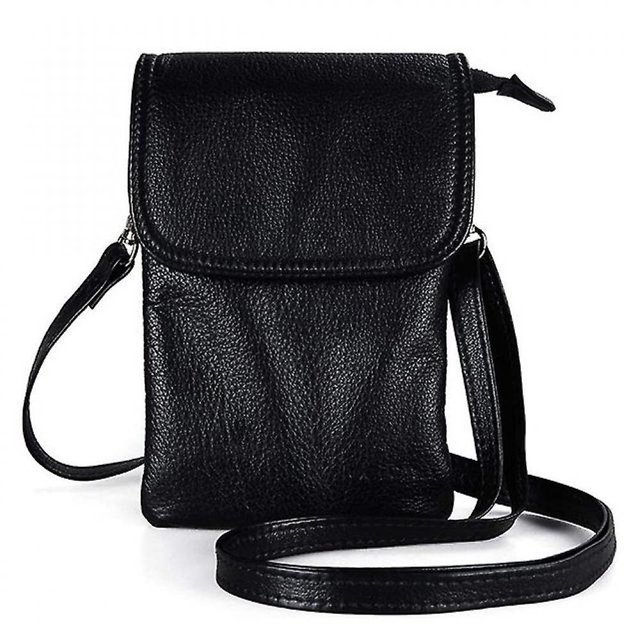 Bolso de cuero genuino WEIHJMXG negro 13 x 20 cm