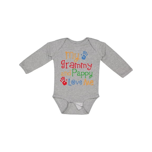 Inktastic Grammy and Pappy Love Me Boys or Girls Long Sleeve Baby Bodysuit