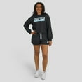thumbnail image 6 of Women's WEAR by Erin Andrews Black Carolina Panthers Heavy Rugby Jersey Long Sleeve T-Shirt & Shorts Lounge Set, 6 of 7