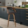 thumbnail image 2 of Hawthorne Collections 30" Contemporary Faux Leather Bar Stool in Brown, 2 of 7