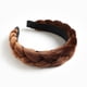 thumbnail image 5 of Jumpingount Diadema de terciopelo trenzado, diademas anchas, diadema de lujo para el pelo, banda para la cabeza, deportes, de cara, banquete de Color café 2Conjunto, 5 of 6