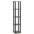 thumbnail image 1 of Furinno Turn-S-Tube 5-Tier Corner Square Rack Display Shelf with Square Tube, French Oak Grey/Black, 18026GYW/BK, 1 of 3