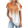 thumbnail image 1 of Birdeem Blouses pour Femmes T-Shirt Imprimé Plissé à Manches Courtes Haut Ample, 1 of 1