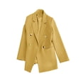 thumbnail image 4 of Fashnice Veste d'Extérieur pour Femmes, Blazer à Double Boutonnage, Cardigan Décontracté pour Bureau, Jaune Citron L, 4 of 5