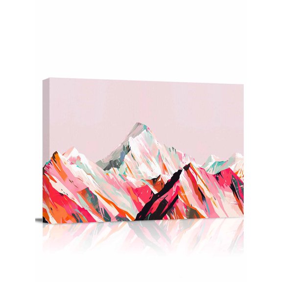 Mountains Pink Wall Art for Living Room,Canvas Picture Wall Decor for Bathroom Bedroom,Abstract Contemporary Graffiti Painting Art Painting Artwork for Office Hallway Dining Room Decor 20"x24"