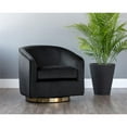 thumbnail image 2 of Sunpan Hazel 19" Modern Fabric Swivel Lounge Chair in Black Sky, 2 of 8
