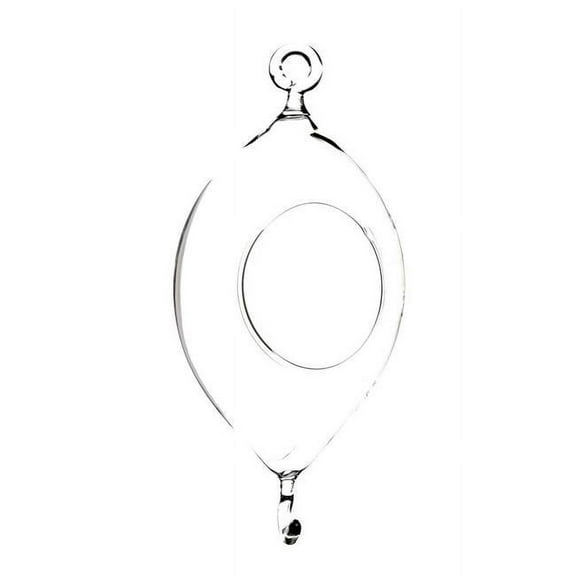 Athenas Garden HCH1007 7 x 3.5 in. Clear Double Hook Hanging Votive Candle Holder & Vase, Oblong Terrarium - Set of 2