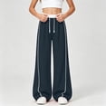 thumbnail image 2 of Tigivemen Baggy Sweatpants Wide Leg Pants Teen Girl Clothes High Waisted Drawstring Sweatpant Outdoor Hiking Pant Navy,4-5 Years, 2 of 6