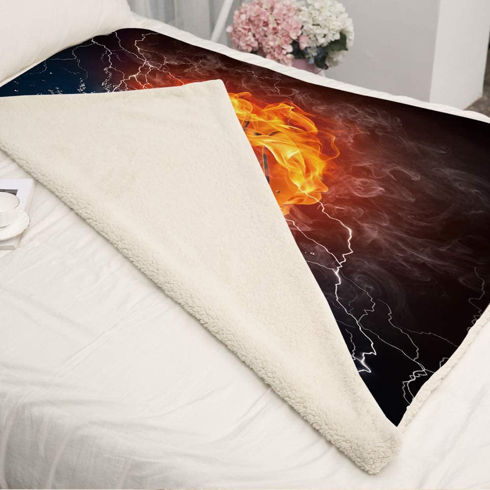 Basketball Blanket 3D Soft Plush Sherpa Throw Blanket Basketball Gifts Kids Adult All Season Couch Bed Sofa Home Decor (Basketball,60"×80")