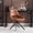 Faux Leather Brown, variant on ONEVOG Faux Leather Desk chair, Modern Swivel Office Chair No Wheels, Armless Upholstered Task Chair with Hollow Back for Home Office, Living Room, Black
