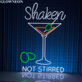 thumbnail image 2 of Glowneon Shaken Not Stirred Neon Wall Art, Martini Cocktail Bar Decor, 2 of 5