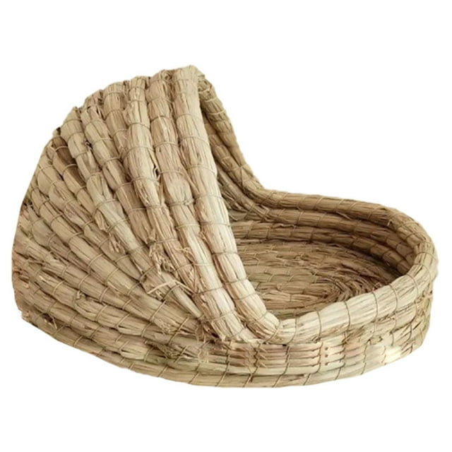Bangcool Rabbit Grass Bed Natural Bite Proof Straw Bunny Sleeping Bed Rabbit Bed Cave