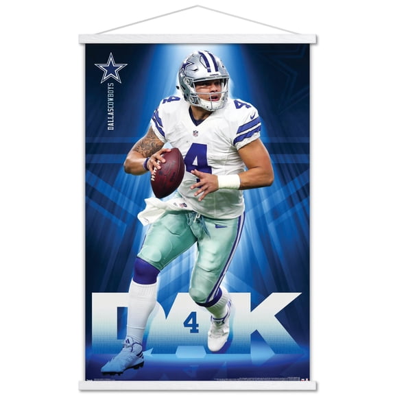 NFL Dallas Cowboys - Dak Prescott 17 Wall Poster with Magnetic Frame, 22.375" x 34"