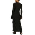 thumbnail image 4 of Liacowi  Women’s Sexy See Through Long Sleeve Deep V Neck Bodycon Maxi Dress Floral Lace Cocktail Party Cover Up, 4 of 6