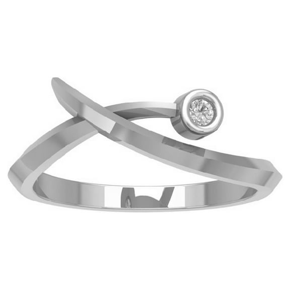 ARAIYA FINE JEWELRY Sterling Silver Lab Grown Diamond Bypass Band Ring (1/20 cttw, D-F Color, VS Clarity), Size 6.5