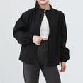 thumbnail image 6 of successthop Lightweight Jackets for Women Long Sleeve Jacket Zip Up Coat Plus Size No Hood Outwear with Pockets Black XL, 6 of 6