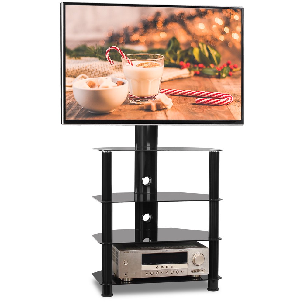 Modern Glass Black TV Stand for TVs up to 55" LCD LED Flat Screen TVs