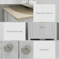 thumbnail image 6 of Bathroom Vanity kleankin Pedestal Sink Storage Cabinet, Under Sink Cabinet, Bathroom Vanity Cabinet with U-Shape and Adjustable Internal Shelf, White,Vanity With Sink, 6 of 9