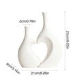thumbnail image 3 of TTJ Heart-Shaped Ceramic Vase Modern Decorative Tabletop Planter Romantic Centerpiece With Gloss Finish Unique Heart Design For Living Room Bedroom Wedding Anniversary Gift Decor, 3 of 6